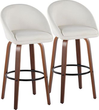 LumiSource LumiSource Set of 2 Matisse Highback 30in Contemporary Fixed-Height Bar Stools with Footrest
