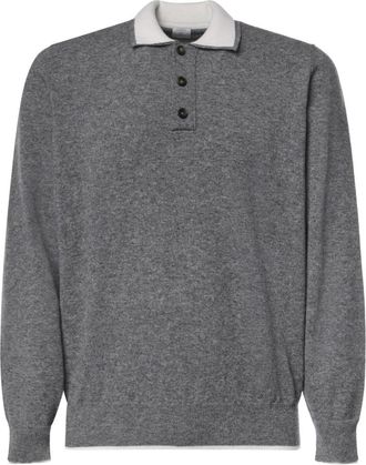 Eleventy Jersey tipo polo con media botonadura - Knitwear - Hombre - Gris - 2XL