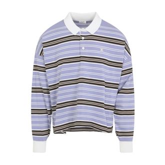 Celine Polo Jumper in Striped Cotton - male - CELINE - Polo Shirts - Multicolor - S - Tops