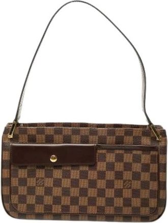 Louis Vuitton Pre-owned Aubagne Schoudertas - Dames - Vintage Schoudertas - Bruin - ONE Size - Leer - Vintage