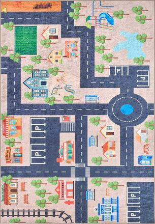 Nazar Rugs Alfombra lavable con dise&ntilde;o art&iacute;stico - beige - 160x230