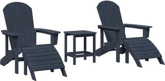 vidaXL Garden Lounge Furniture 3 pcs Black 38 x 38 x 46cm Plastic vidaXL