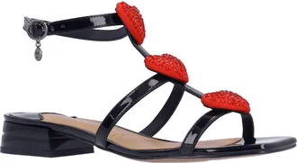 J. Rene&eacute; Heartly Strappy Sandal in Black at Nordstrom, Size 7.5