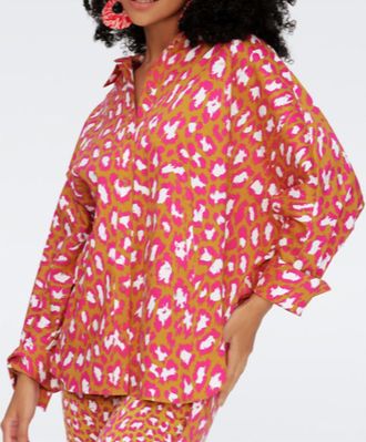 Diane Von F&uuml;rstenberg Womens Caleb Blouse In Natural Leopard