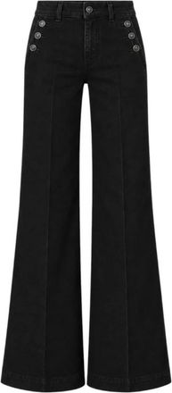 Liu Jo Palazzo Jeans - Dames - Flared Jeans - Zwart - W28 - Katoen - Jeans