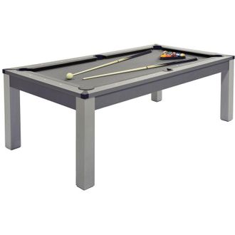Vente-Unique Tavolo trasformabile - Biliardo e Ping pong - 213x112x81,5cm - Grigio - BALTHAZAR