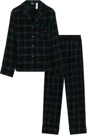 Polo Ralph Lauren Madison Plaid Flannel Pyjamaset - Dames - Pyjama - Blauw - M - Katoen - Nachtkleding