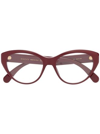 Gucci Zonnebril met kattenoog montuur - Rood