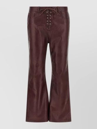 Rotate flared leather-effect trousers