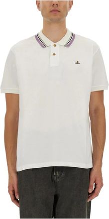 Vivienne Westwood Polo shirt met boorddetails - Heren - Polos - Wit - M - Katoen - Tops