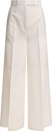 Max Mara Wide Leg Trousers Bianco-Donna