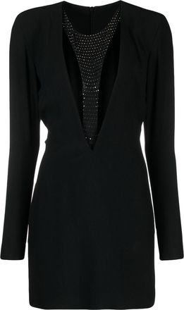 John Richmond Mechi rhinestone-embelished dress - women - Nylon/Viscose/Acrylic/Elastane/Polyester - 42 - Black