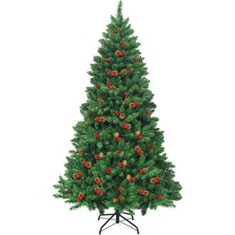 Costway Rbol De Navidad Artificial 195 Cm Con Led De 11 Modos De Luz Y 5 Cambios De Color &Aacute;rbol De Navidad Con Soporte De Metal Y Agujas De Pvc - Costway