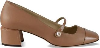 Jimmy Choo London Elisa 45 Pumps - Dames - Pumps - Beige - 40 1/2 EU - Leer - Schoenen