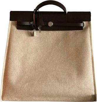 Hermès Beige Canvas Herbag Size M