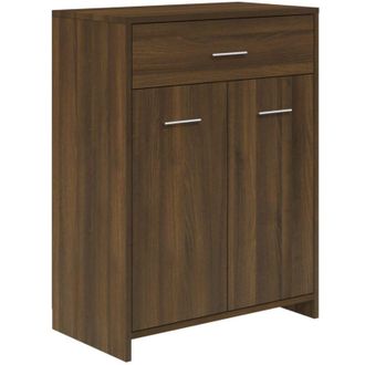 vidaXL Armario Ba&ntilde;o Madera Contrachapada Roble Marr&oacute;n 60x33x80 Cm Vidaxl