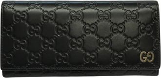 Gucci Black Leather Long Wallet (Bi-Fold) (Pre-Owned)