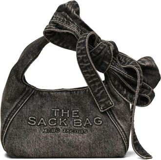 Marc Jacobs The Bow Denim Mini Tas Bag - Dames - Schoudertassen - Zwart - ONE Size - Denim - Tassen