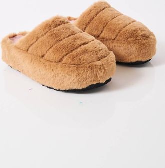 Free People Its A Vibe Platform Slippers In Teddy