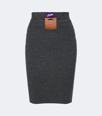 Jean Paul Gaultier Wool-blend pencil skirt