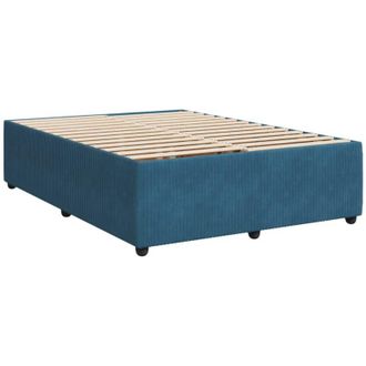 vidaXL Estructura De Cama De Terciopelo Azul 160x200 Cm Vidaxl