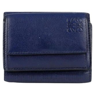 Loewe Pre-owned Wallets, female, Blue, Size: ONE SIZE Pre-owned Tri-Fold Card Wallet