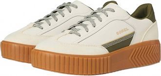 Sorel Womens Ona Ave T-Toe Sneakers In Chalk/utility Green