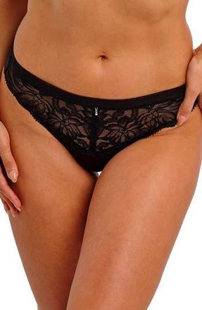 Wacoal Abellia Lace & Mesh Thong in Black at Nordstrom Rack, Size X-Large