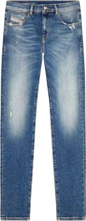 Diesel Heren Gescheurde Gewassen Jeans (Lichtblauw)