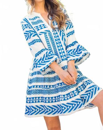 THML Clothing Devoted To You Embroidered Dress In Blue