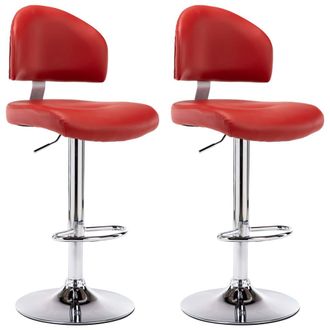 vidaXL Sgabelli Da Bar 2 Pz Rosso Vino In Similpelle - Vidaxl