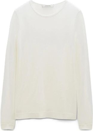 Dorothee Schumacher Kasjmier Trui Bodycon Luxe Ronde Hals - Dames - Cashmere truien - Wit - S - Kasjmier - Truien & Vesten