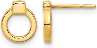 Diamond2Deal 14K Yellow Gold Polished Circle Shape Drop Dangle Earrings
