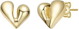Rachel Glauber 14K Plated Heart Earrings