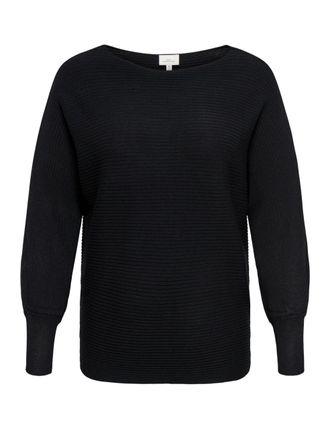 Only Carmakoma Womens Carnew Adaline L/S KNT Knitted Jumper, Black, 20/22