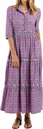 Jude Connally Candy Tiered Dress In Melody Ditsy Amethyst