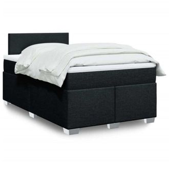 vidaXL Cama Box Spring Con Colch&oacute;n Tela Negro 120x190 Cm Vidaxl