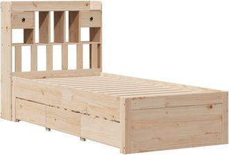 vidaXL Bookcase Bed without Mattress 75x190 cm Small Single Solid Wood Pine Vidaxl