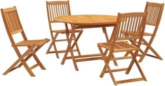 vidaXL Vidaxl - Juego De Comedor De Jard&iacute;n 5 Piezas Madera Maciza De Acacia