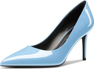 Castamere Women High Stiletto Heel Pointed Toe Slip-on Pumps Court Shoe Cute Classic Dress Shoes Light Blue 6 UK