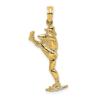Diamond2Deal 14k Yellow Gold 2-D Baseball Pitcher On Mound Charm Pendant