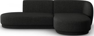 CXL by Christian Lacroix 4-Sitzer Designer Ecksofa Lionel mit Ottomane - Chenille Schwarz Melange