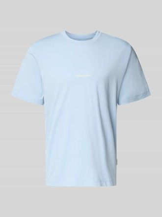 Jack & Jones Jack & Jones T-Shirt mit Label-Stitching Modell NORREBRO in Hellblau, Gr&ouml;&szlig;e XXL