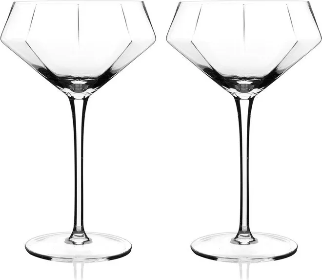 Set of 2 Seneca Diamond Martini Glasses