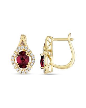 Le Vian 14K 1.99 Ct. Tw. Diamond & Rhodolite Earrings