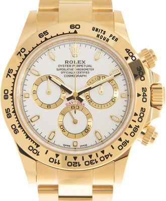 Rolex Cosmograph Daytona White Dial Mens 18K Yellow Gold Watch 116508WSO