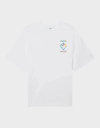 Casablanca Mens Montagne Sportif Oversized T-Shirt White - Size: 38