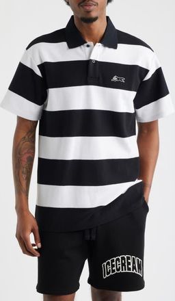 Icecream Big Dripper Stripe Polo in Black at Nordstrom, Size Xx-Large