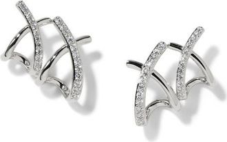Nadri The Perfect Gift Double Cage Stud Earrings in Rhodium at Nordstrom