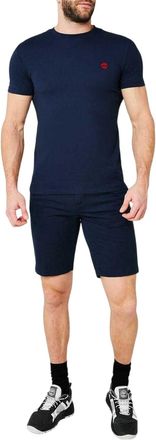 Timberland Heren-T-shirt met ronde hals en River-borduursel (Donkere saffier)